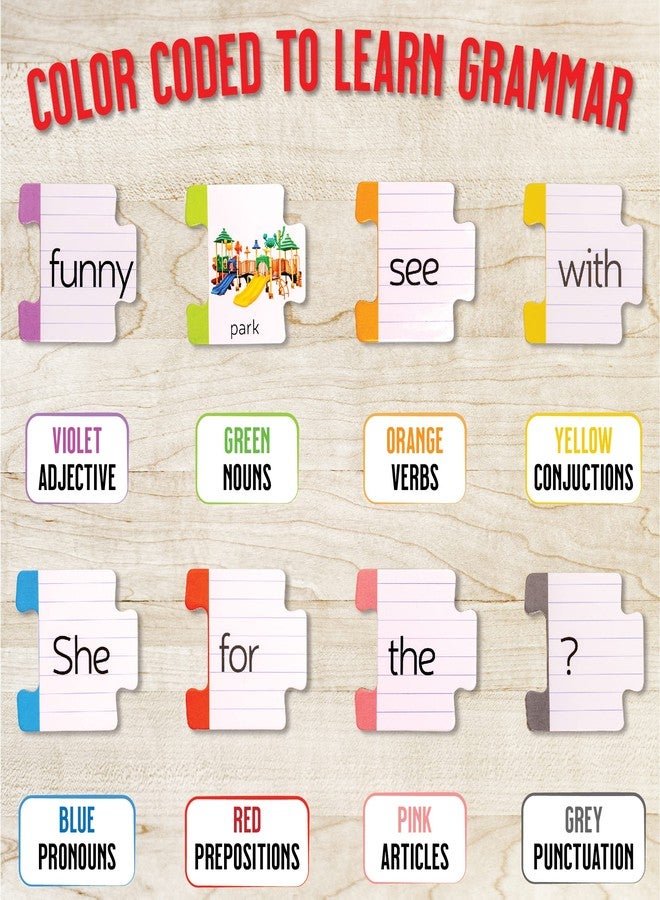 هابينيست مجموعة هابينيست لبناء الجمل للأطفال، لعبة تعليمية لقواعد اللغة والقراءة وأنشطة علاج النطق، رياض الأطفال، الصف الأول والثاني، مستلزمات أساسية لفصول التربية الخاصة للمعلمين والتعليم المنزلي - Image 5